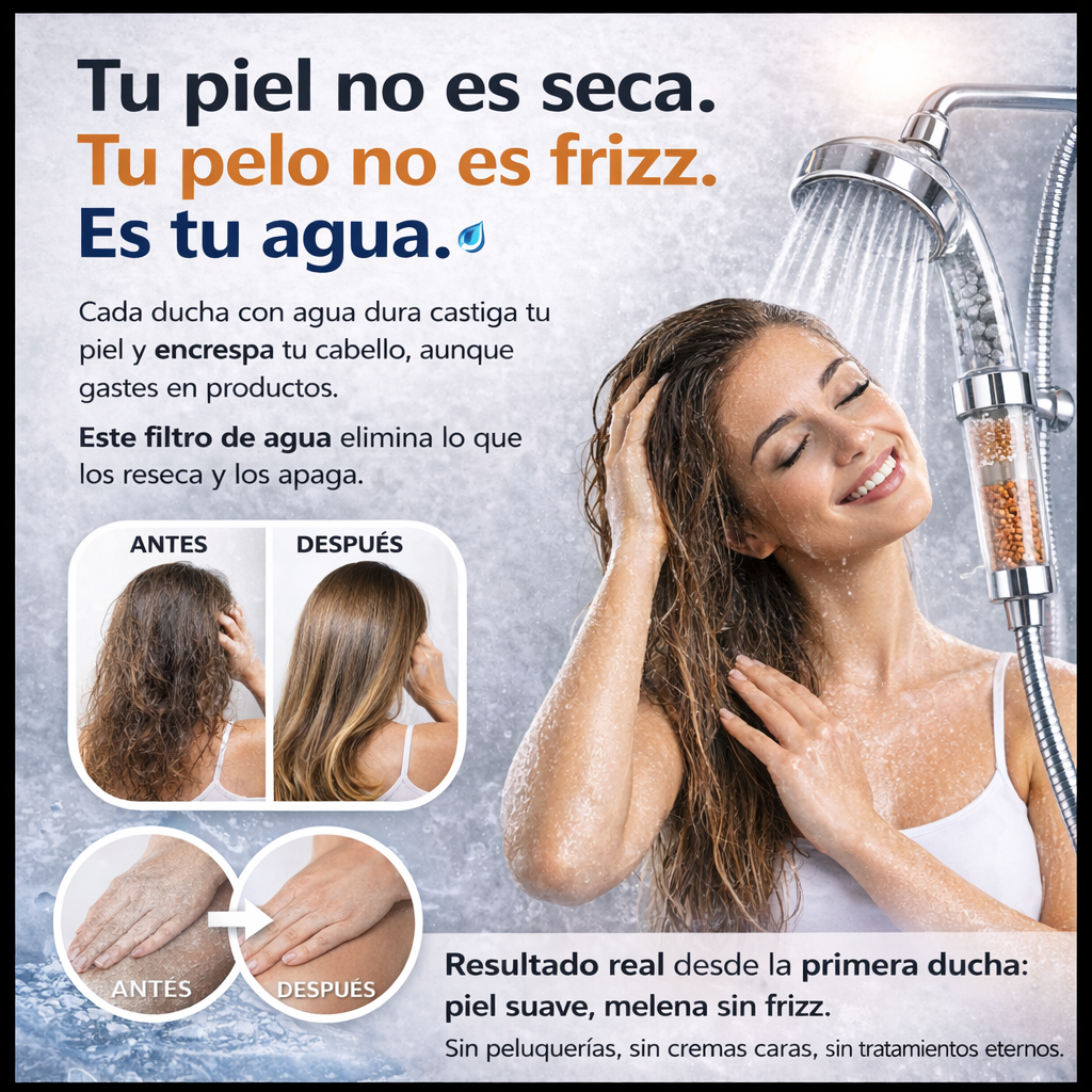 Ducha universal con filtro-vidabro. Piel de seda, presume de melena. Ionix™